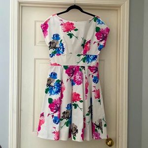 Kate Spade White Floral Fit & Flare Dress Size 10